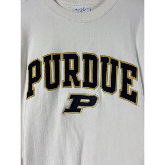 VTG Purdue University Champion Reverse Weave Sweatshirt Med White Boilermakers - Picture 2 of 9
